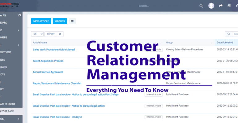 CRM software Uganda dashboard by Computer Works Uganda