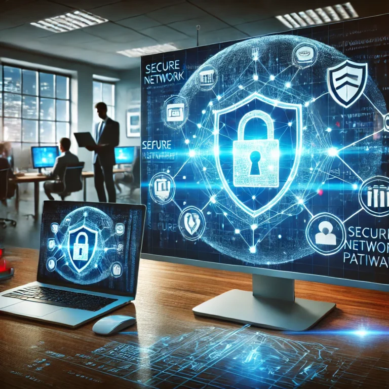 Cybersecurity services Uganda technician configuring a firewall