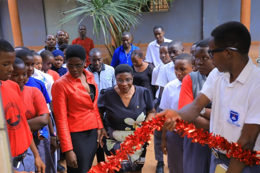 Ribbon cutting at the launch of a new school computer lab by Computer Works Uganda